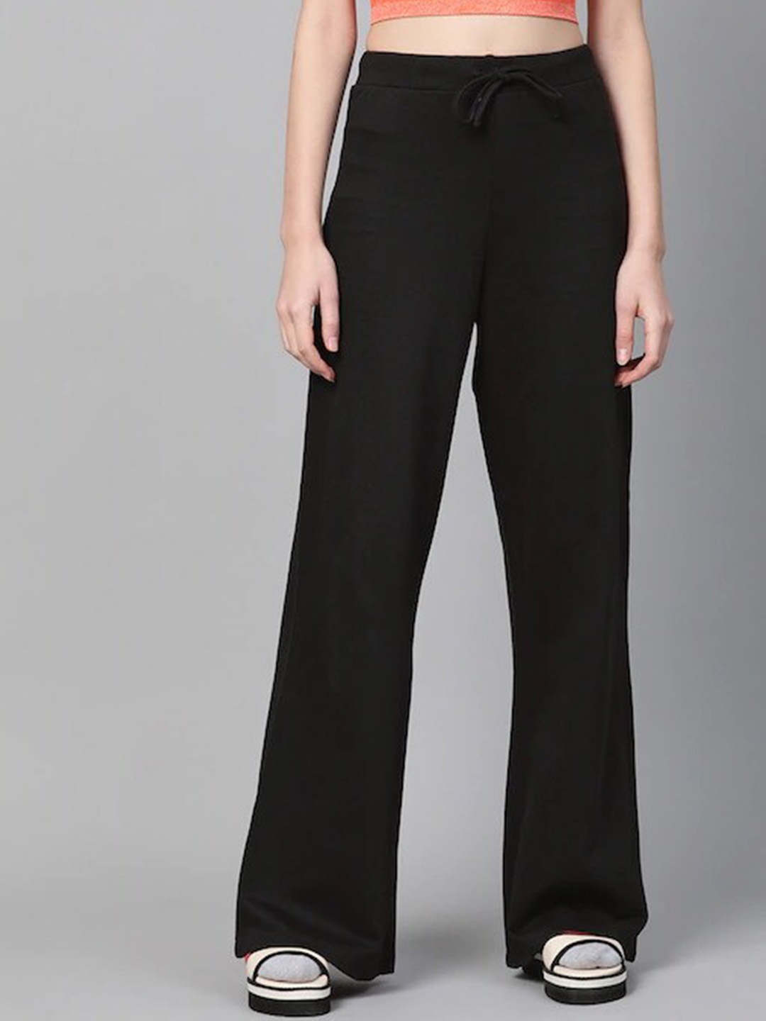 

COLOR CAPITAL Women Wide Leg Track Pants, Black