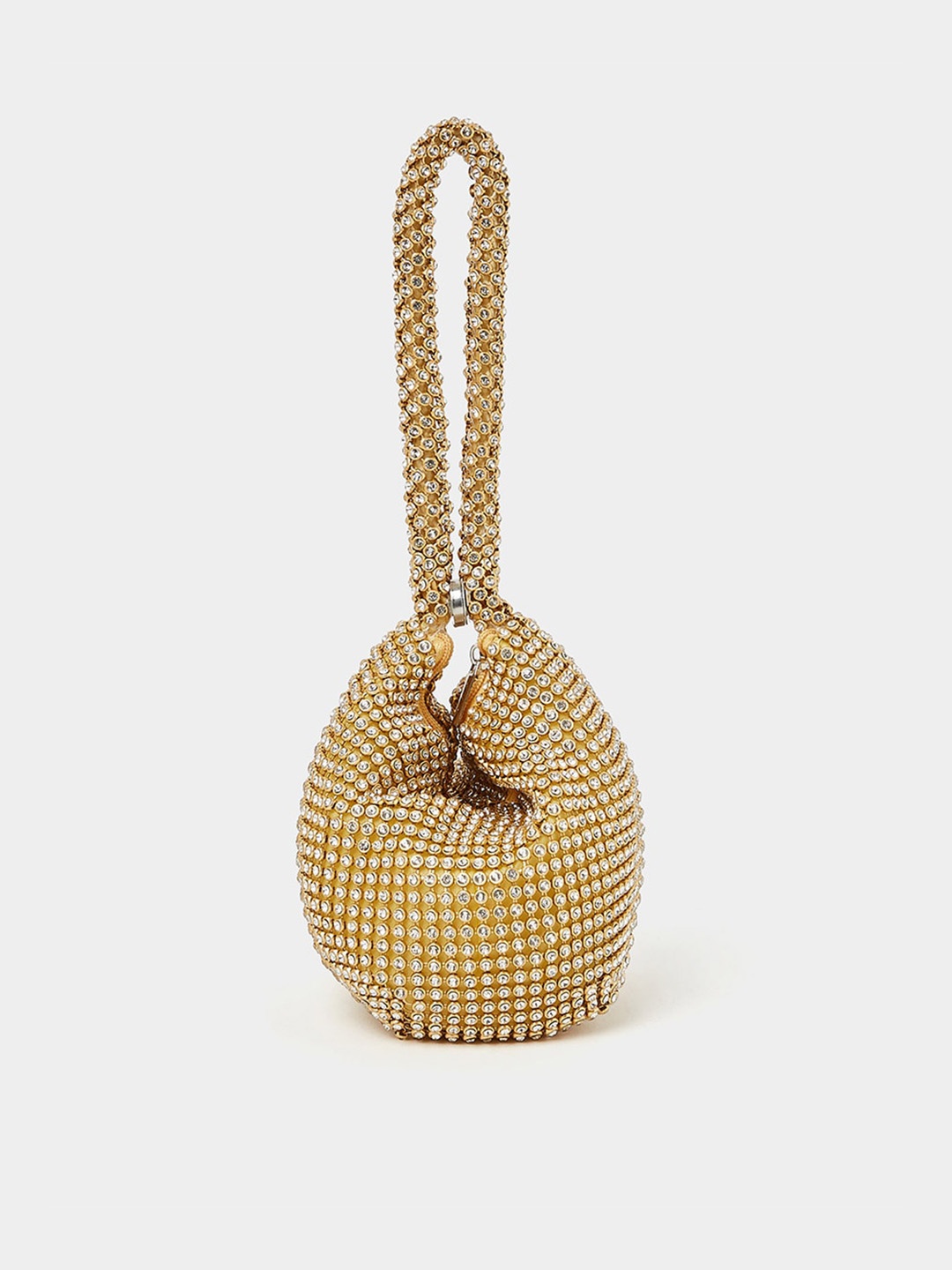 

Styli Embellished Poti Clutch, Gold