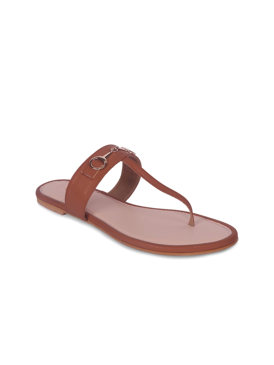

DressBerry Women Embellished T-Strap Flats, Tan