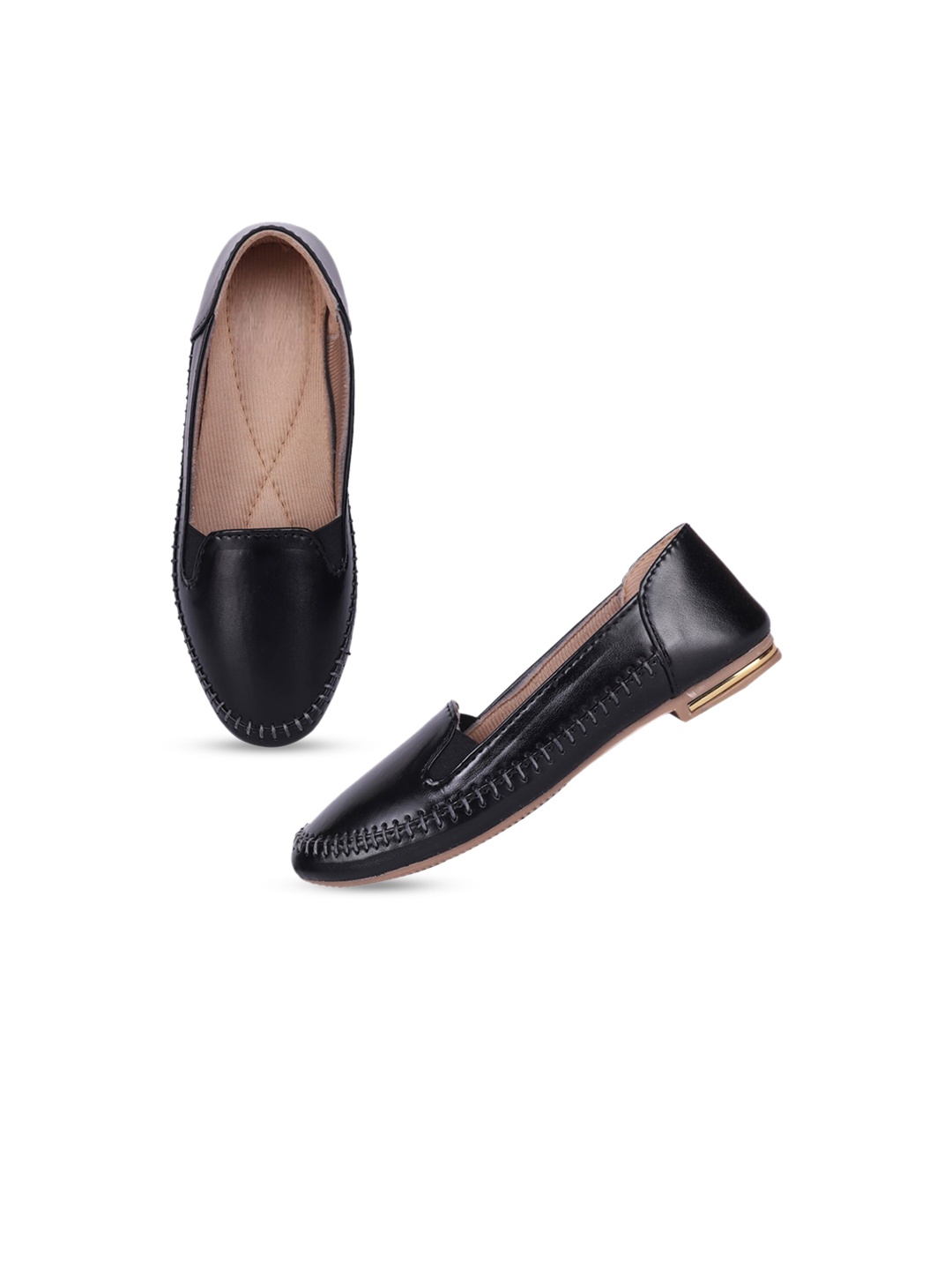 

DressBerry Women Textured Round Toe Ballerinas, Black