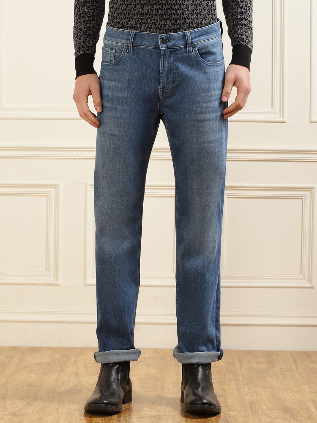 

7 For All Mankind Men Mid-Rise Light Faded Jeans, Blue