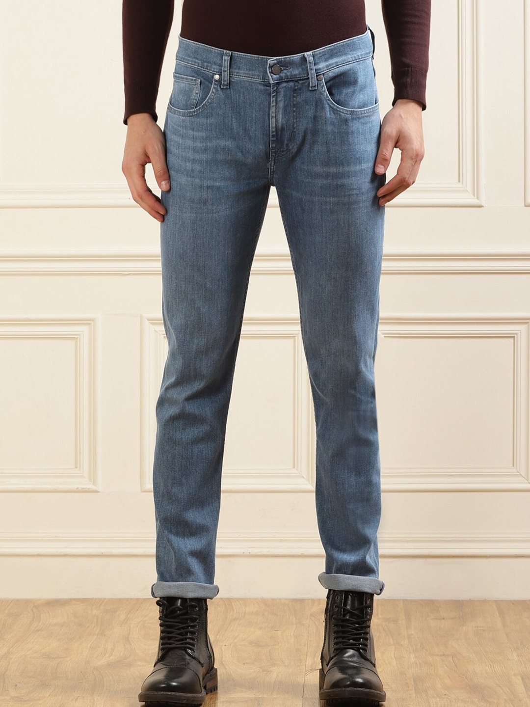 

7 For All Mankind Men Mid-Rise Slim Fit Light Fade Jeans, Blue