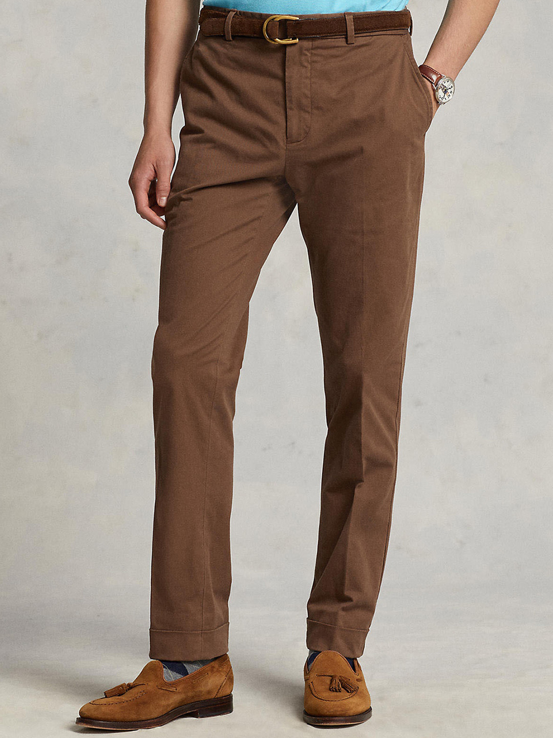 

Polo Ralph Lauren Men Mid-Rise Stretch Cotton Chino Suit Trouser, Brown