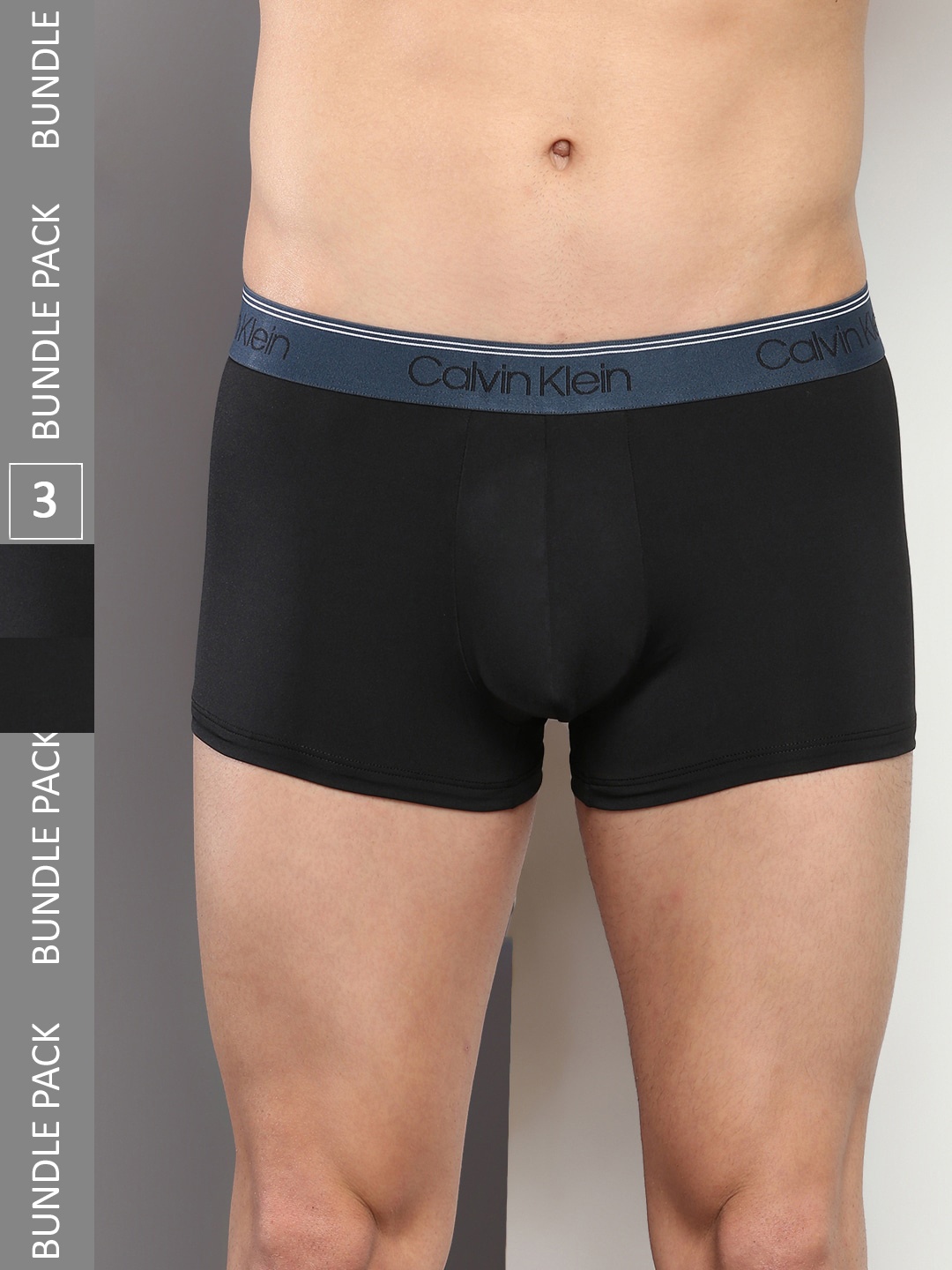

Calvin Klein Underwear Pack Of 3 Outer Elastic Trunks, Black