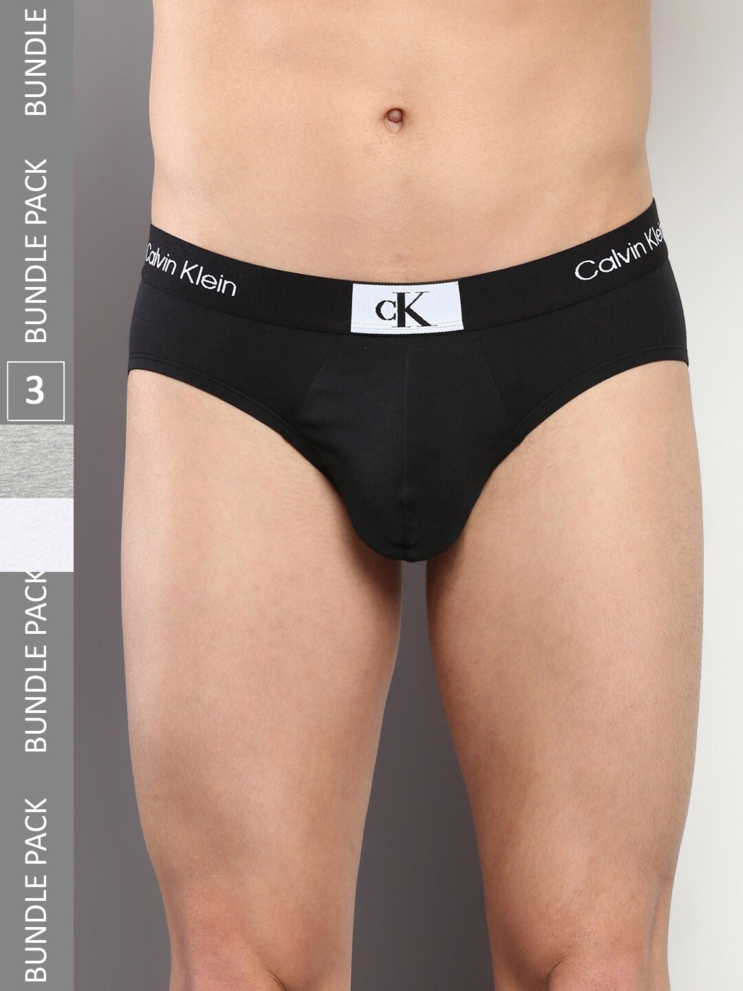 

Calvin Klein Underwear Men Pack Of 3 Cotton Basic Briefs, Grey
