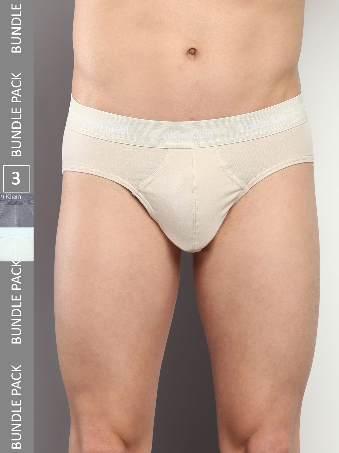 

Calvin Klein Underwear Men Pack Of 3 Mid-Rise Basic Briefs, Cream