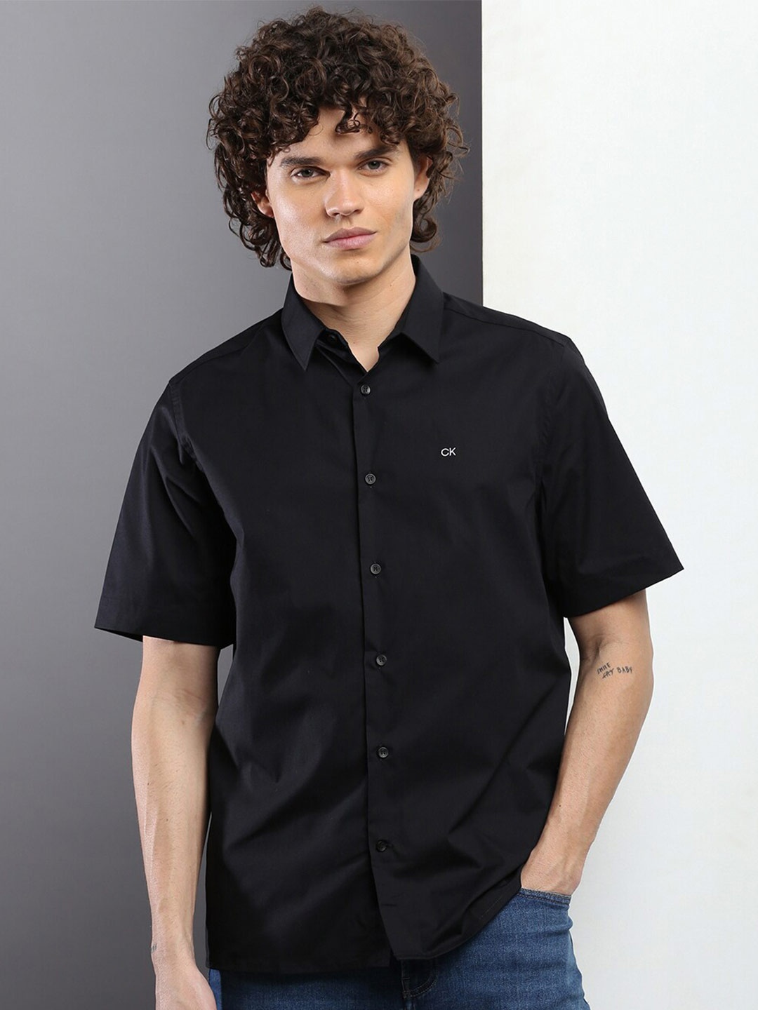 

Calvin Klein Jeans Regular Fit Casual Shirt, Black