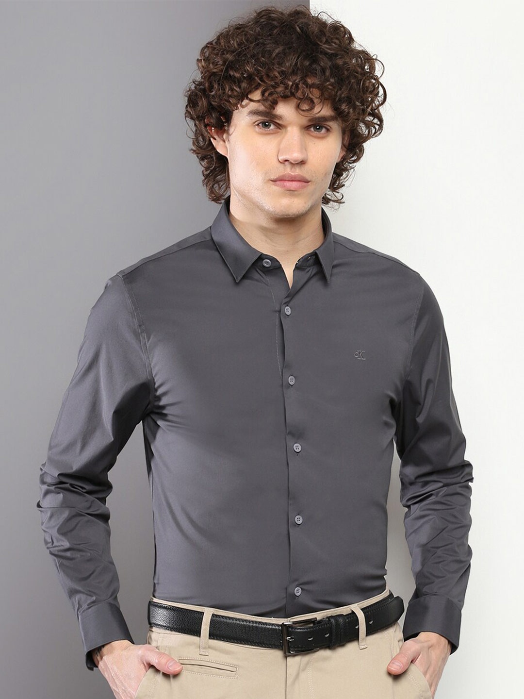 

Calvin Klein Jeans Spread Collar Formal Shirt, Grey