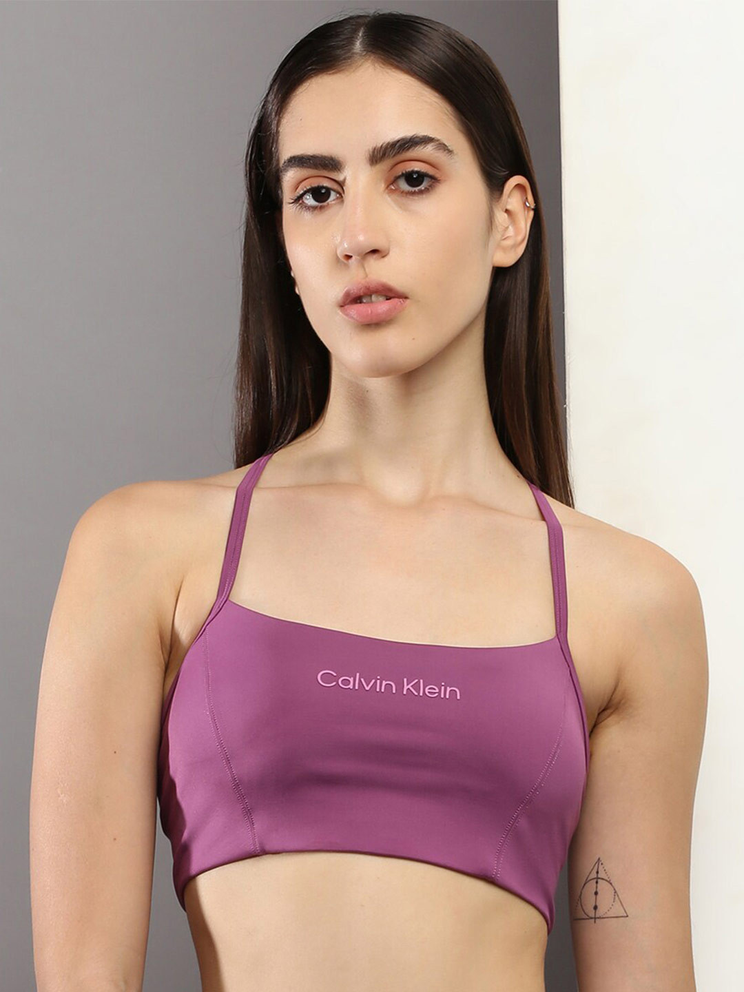 

Calvin Klein Underwear Non Padded Low Support All Day Comfort Styled Back Seamless Bra, Purple