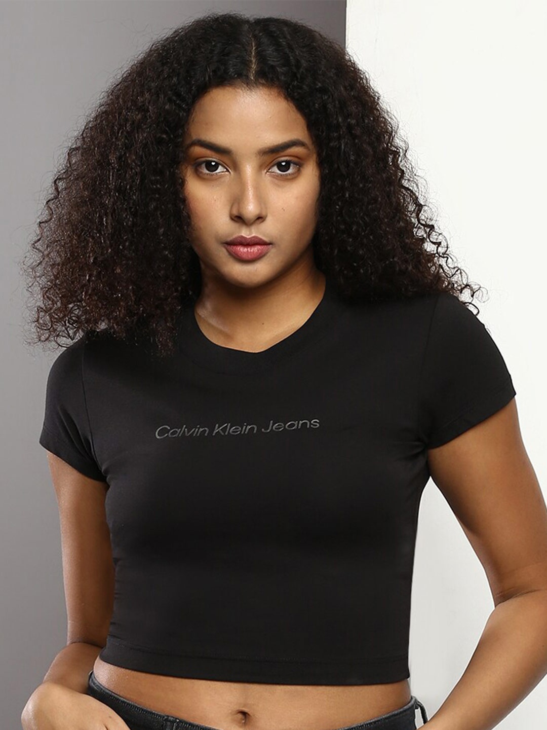 

Calvin Klein Jeans Typography Printed T-shirt, Black