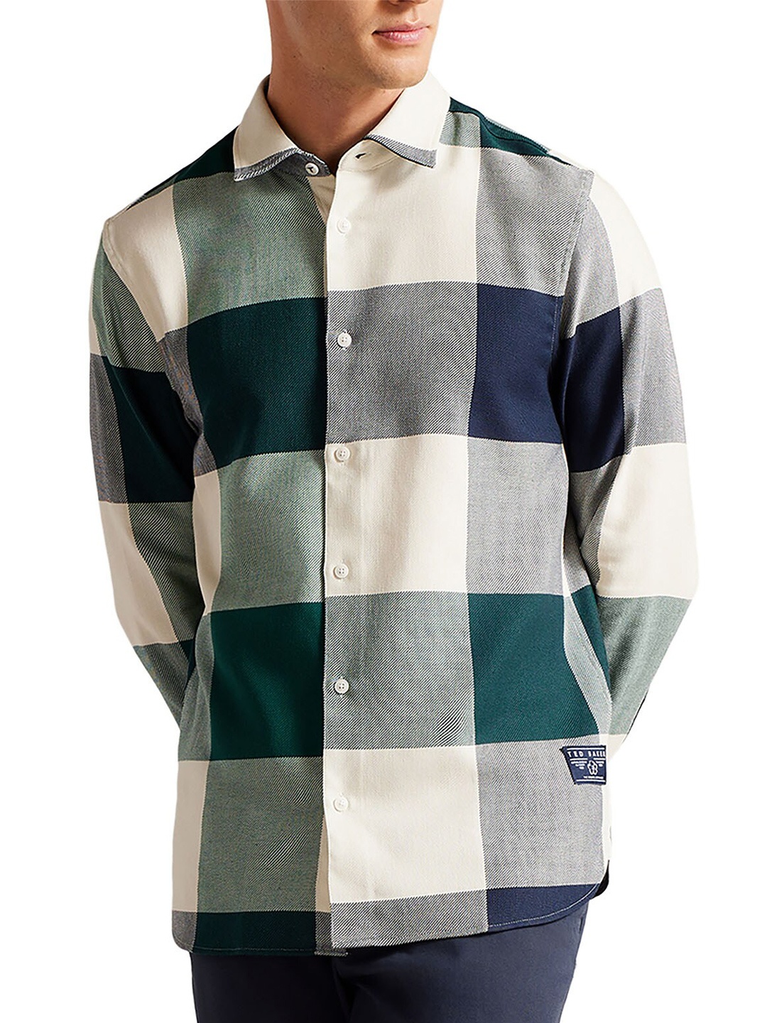 

Ted Baker Buffalo Checked Casual Shirt, Green