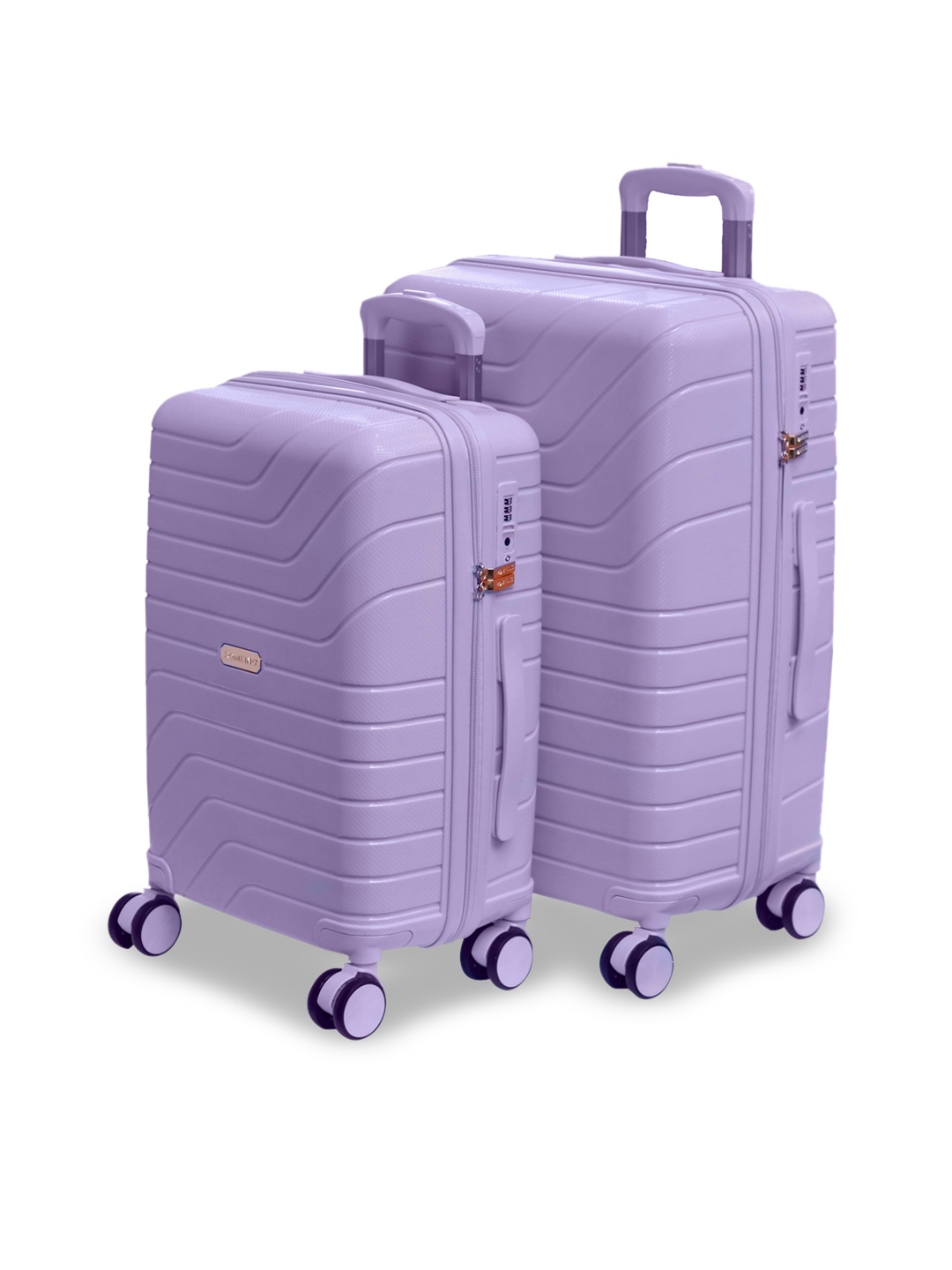 

ROMEING Tuscany Set Of 2 Textured Hard-Sided Trolley Suitcases, Purple