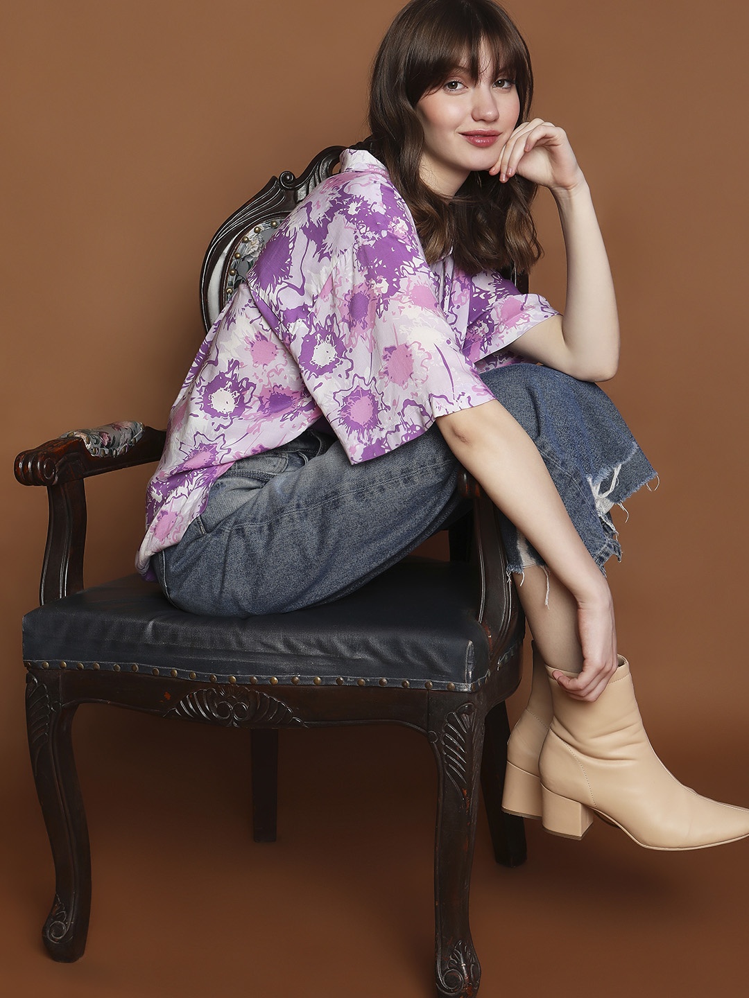 

Vero Moda Abstract Printed Casual Shirt, Lavender