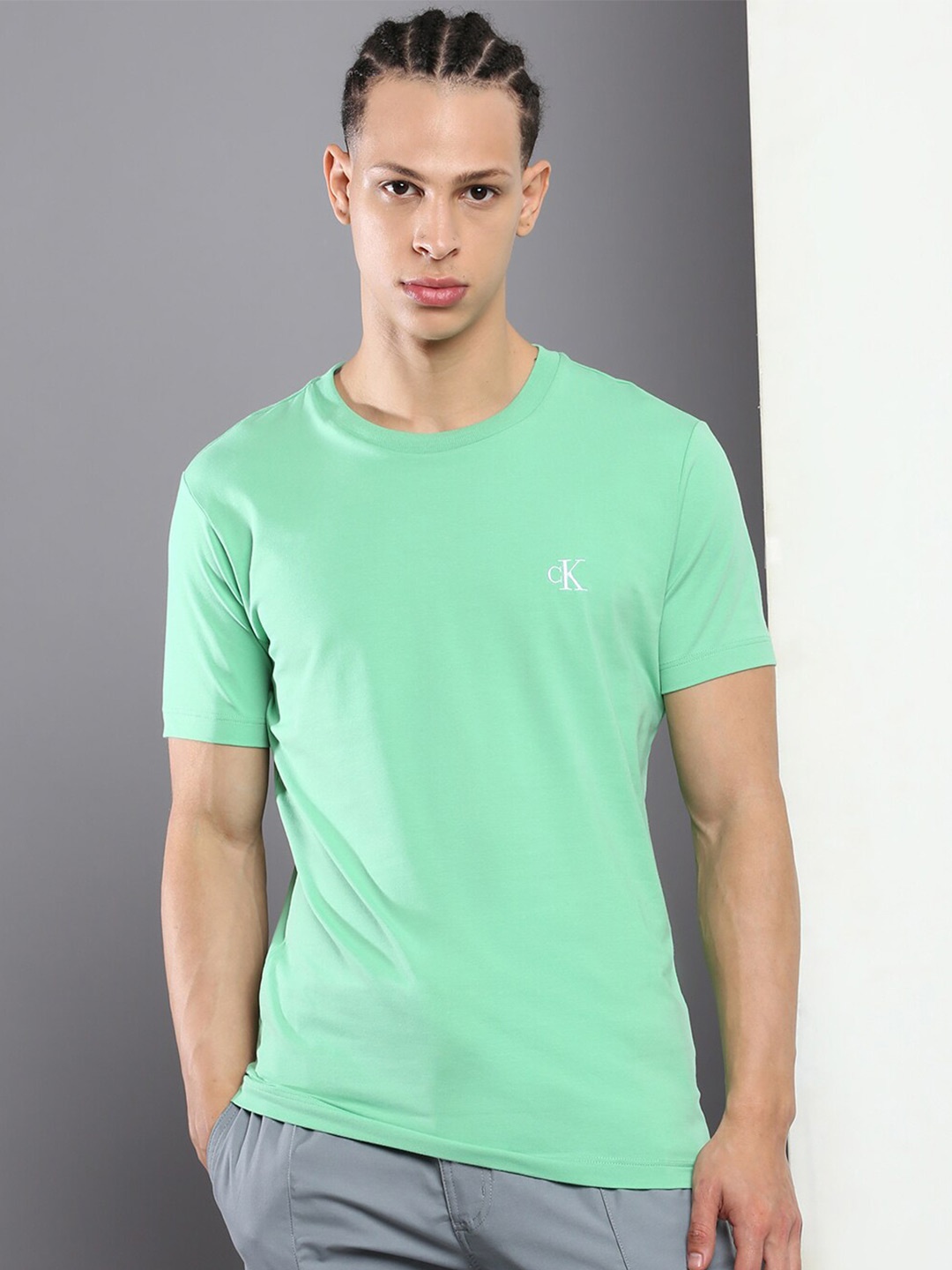 

Calvin Klein Jeans Typography Printed Slim Fit T-shirt, Green