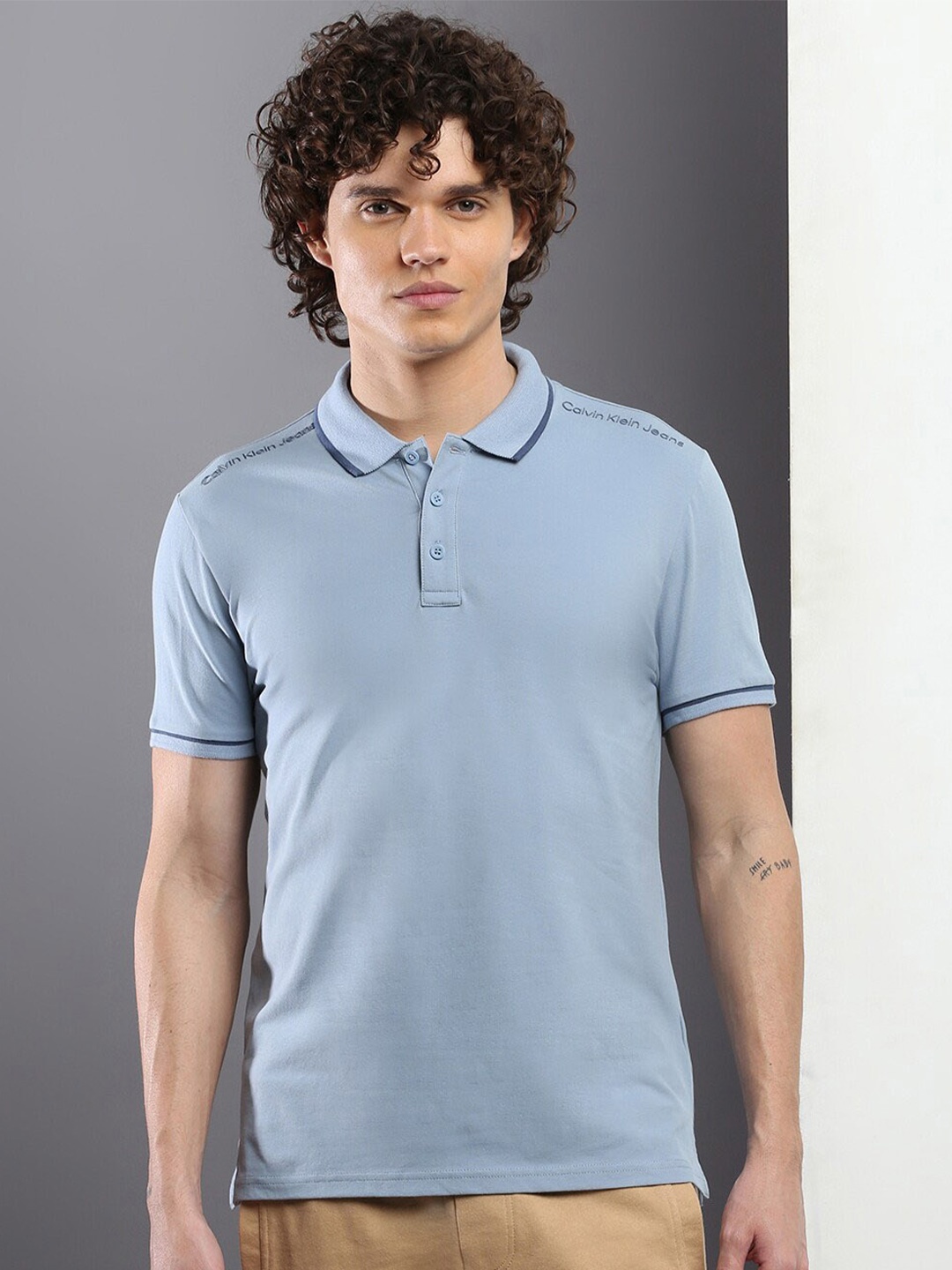 

Calvin Klein Jeans Polo Collar Slim Fit T-shirt, Blue