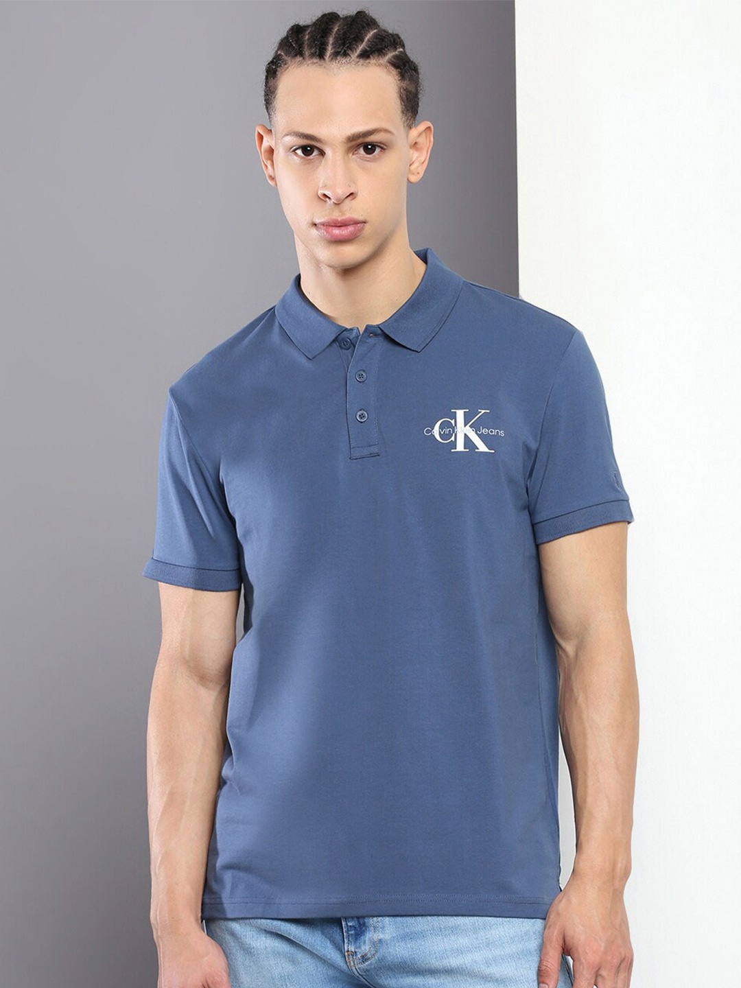 

Calvin Klein Jeans Polo Collar Slim Fit T-shirt, Blue