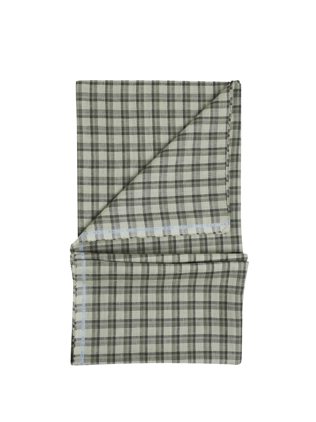 

Linen Club Men Checked Pure Lenin Shirt Clothing Fabric, Green