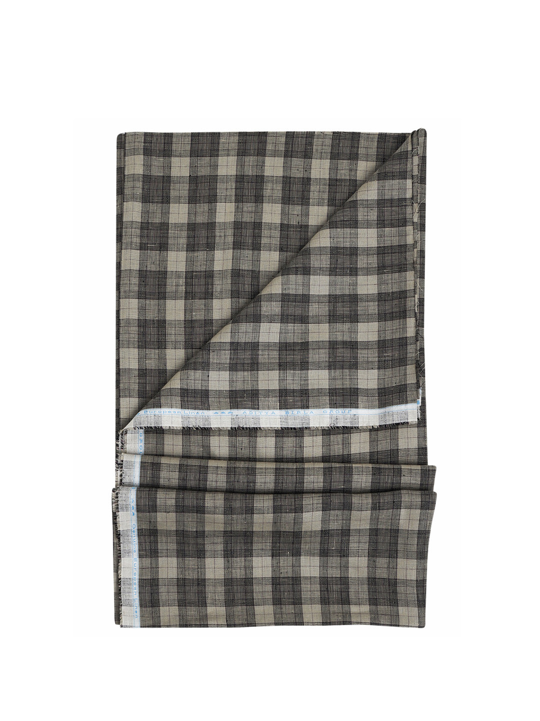 

Linen Club Men Checked Linen Clothing Fabric, Black