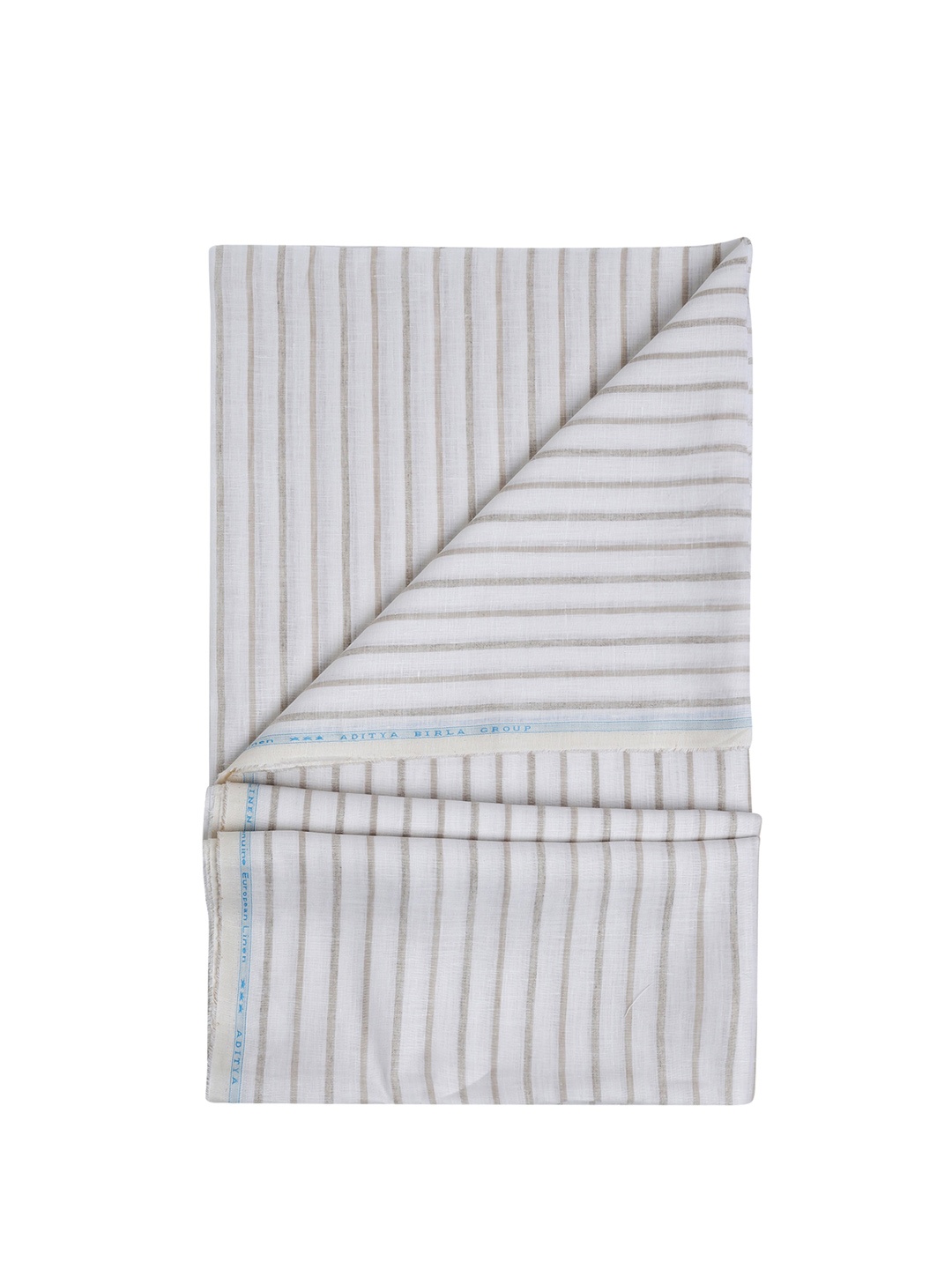 

Linen Club Men Striped Pure Lenin Shirt Clothing Fabric, Beige