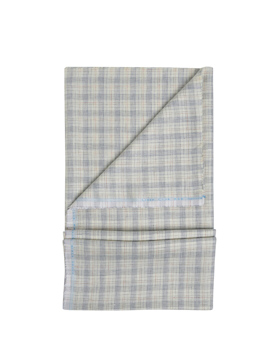 

Linen Club Men Checked Pure Lenin Shirt Clothing Fabric, Cream