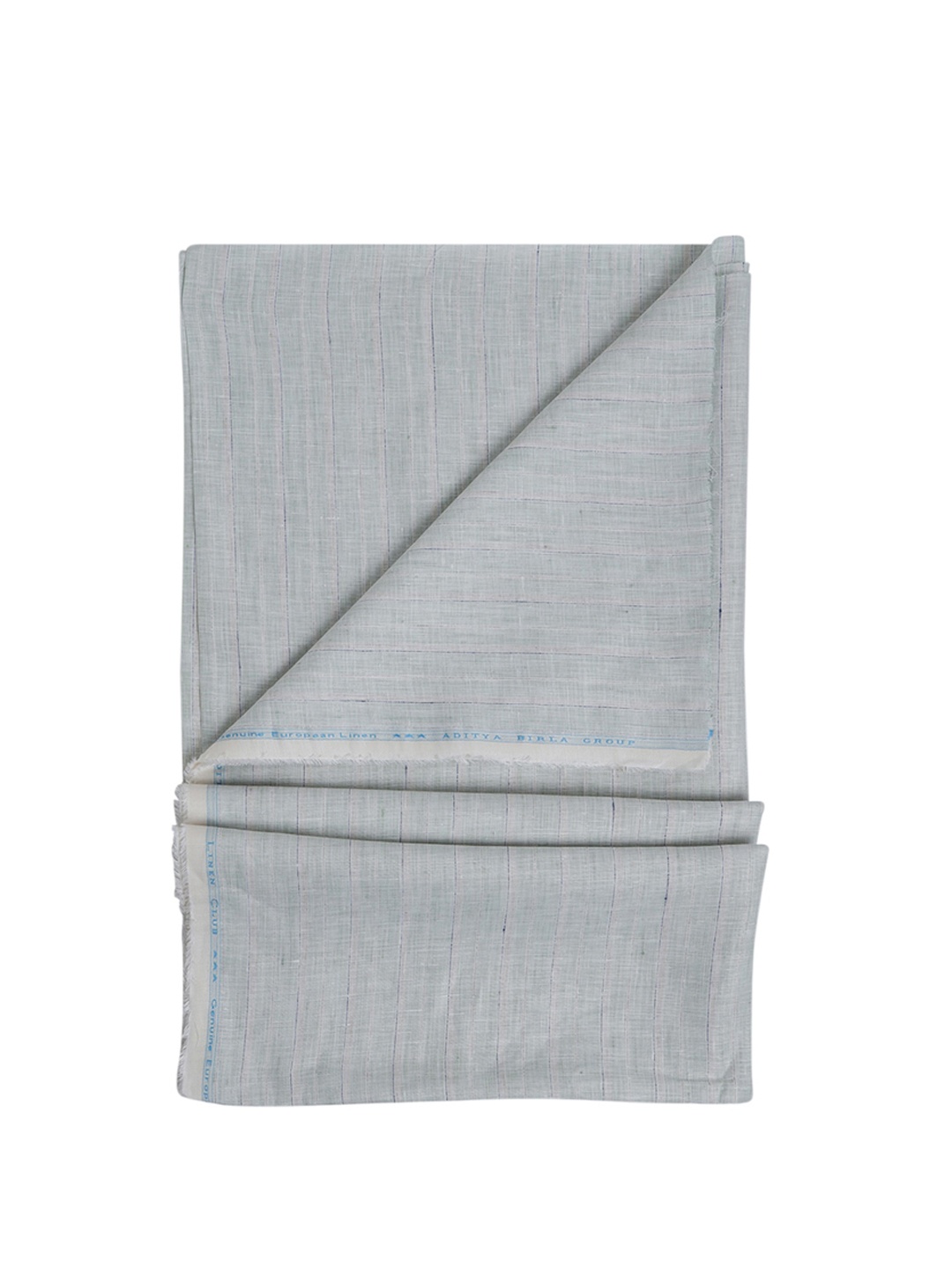 

Linen Club Men Striped Pure Linen Shirt Clothing Fabric, Green