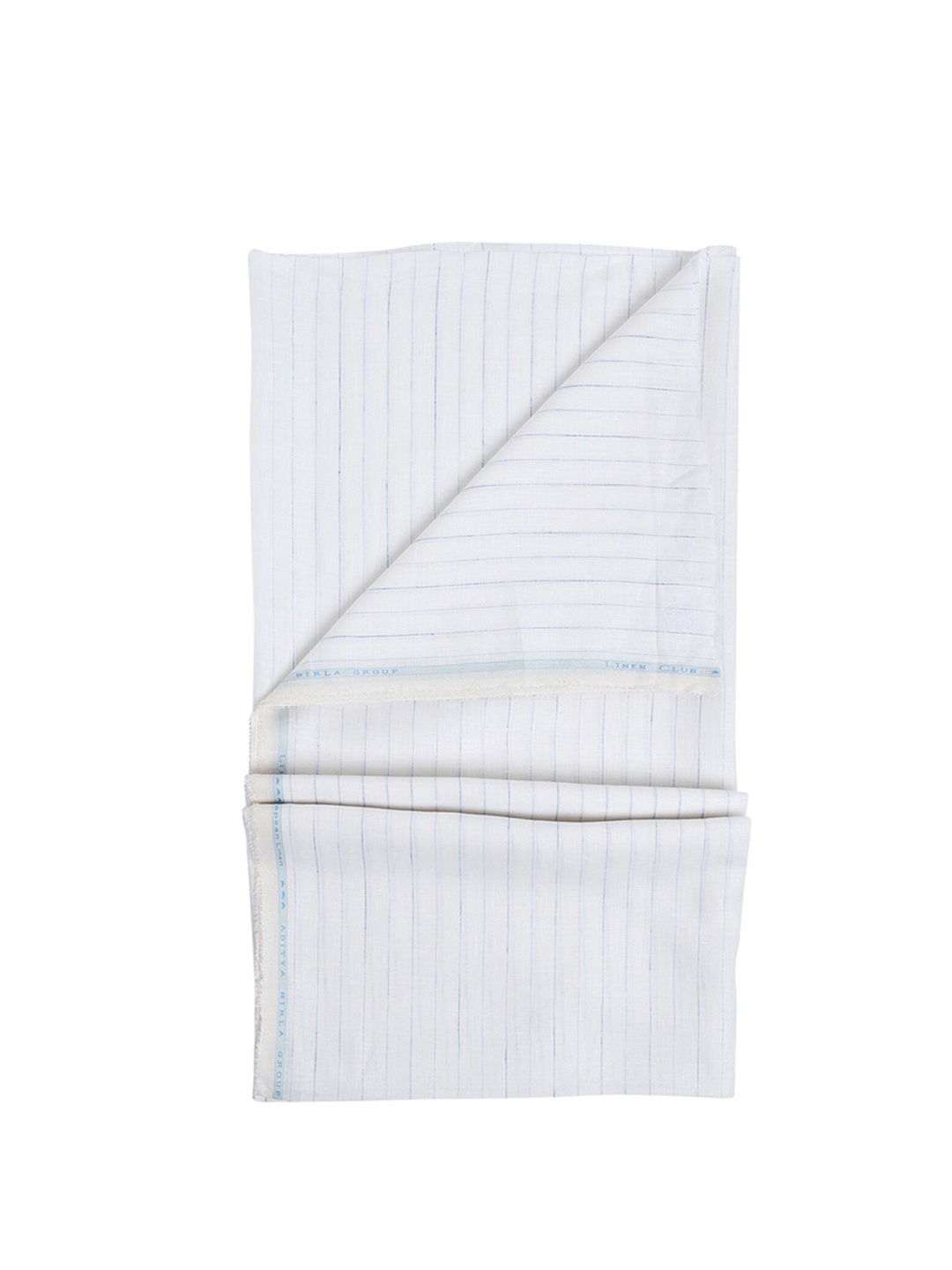 

Linen Club Men Striped Pure Linen Shirt Clothing Fabric, White