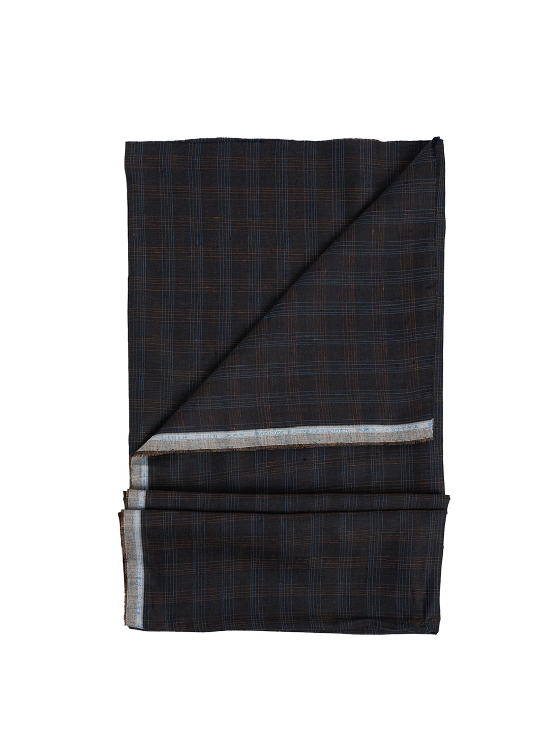 

Linen Club Men Checked Pure Linen Shirt Fabric, Black
