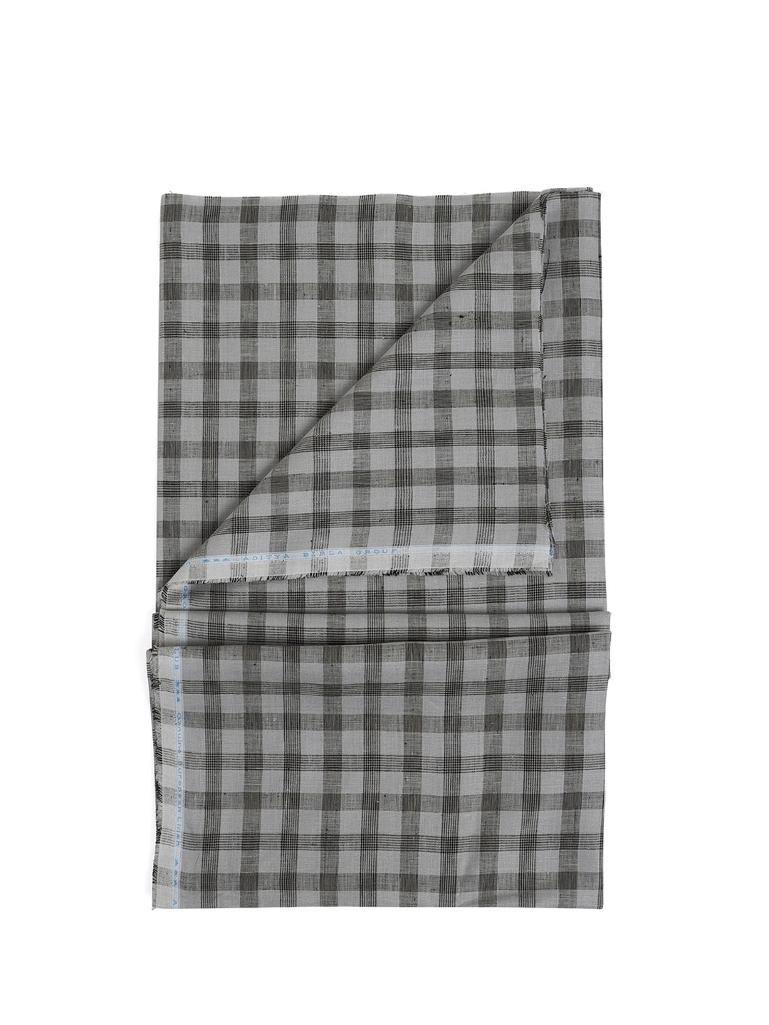

Linen Club Men Checked Pure Linen Shirt Clothing Fabric, White
