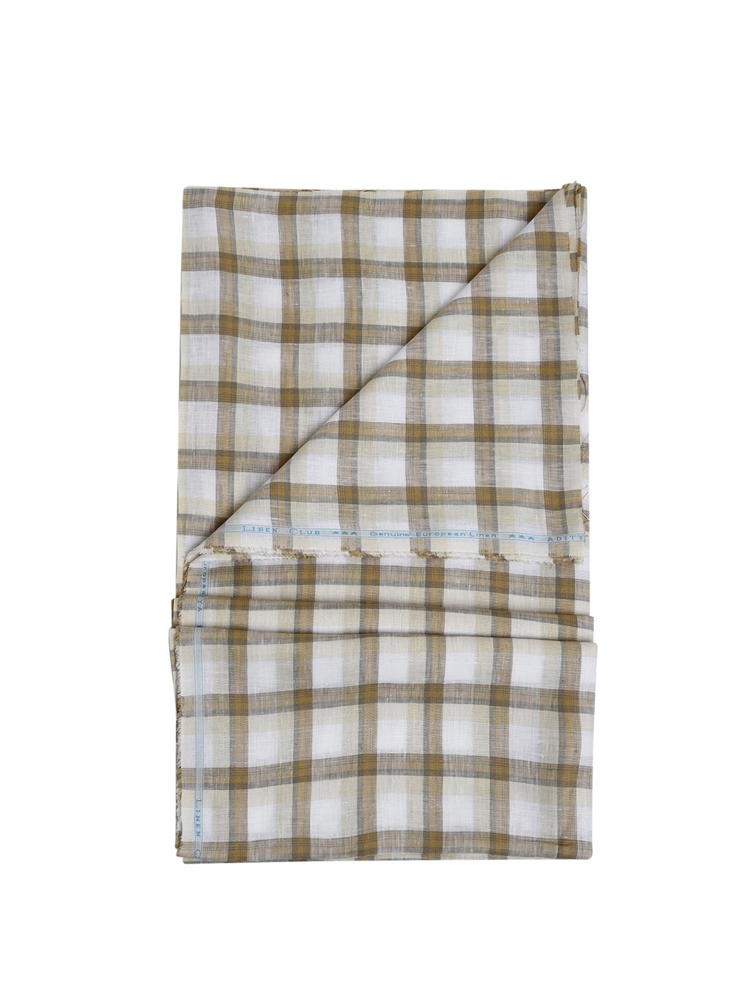 

Linen Club Men Checked Pure Linen Shirt Clothing Fabric, Orange