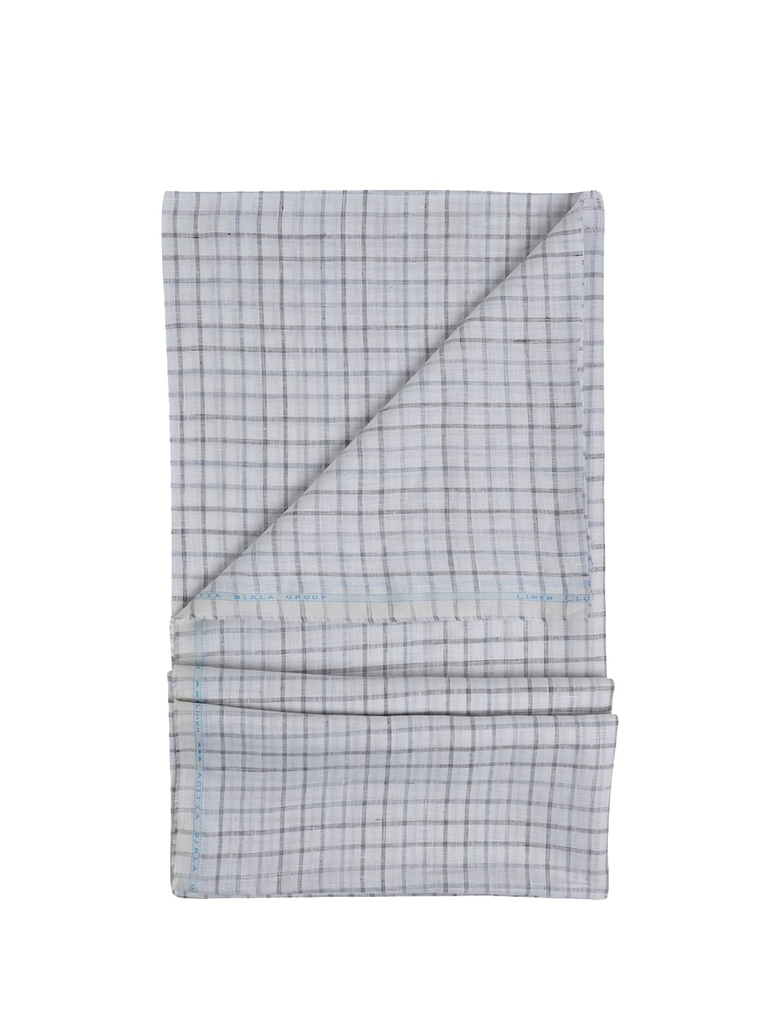 

Linen Club Men Checked Pure Linen Shirt Fabric, White