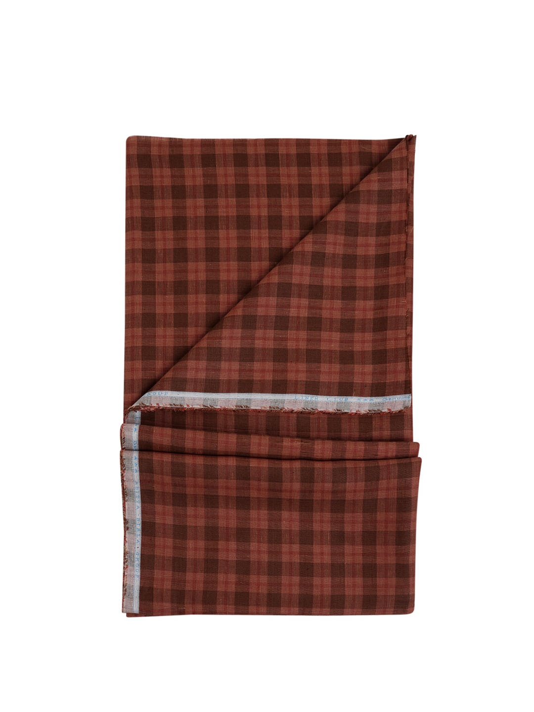 

Linen Club Men Checked Pure Lenin Shirt Clothing Fabric, Red