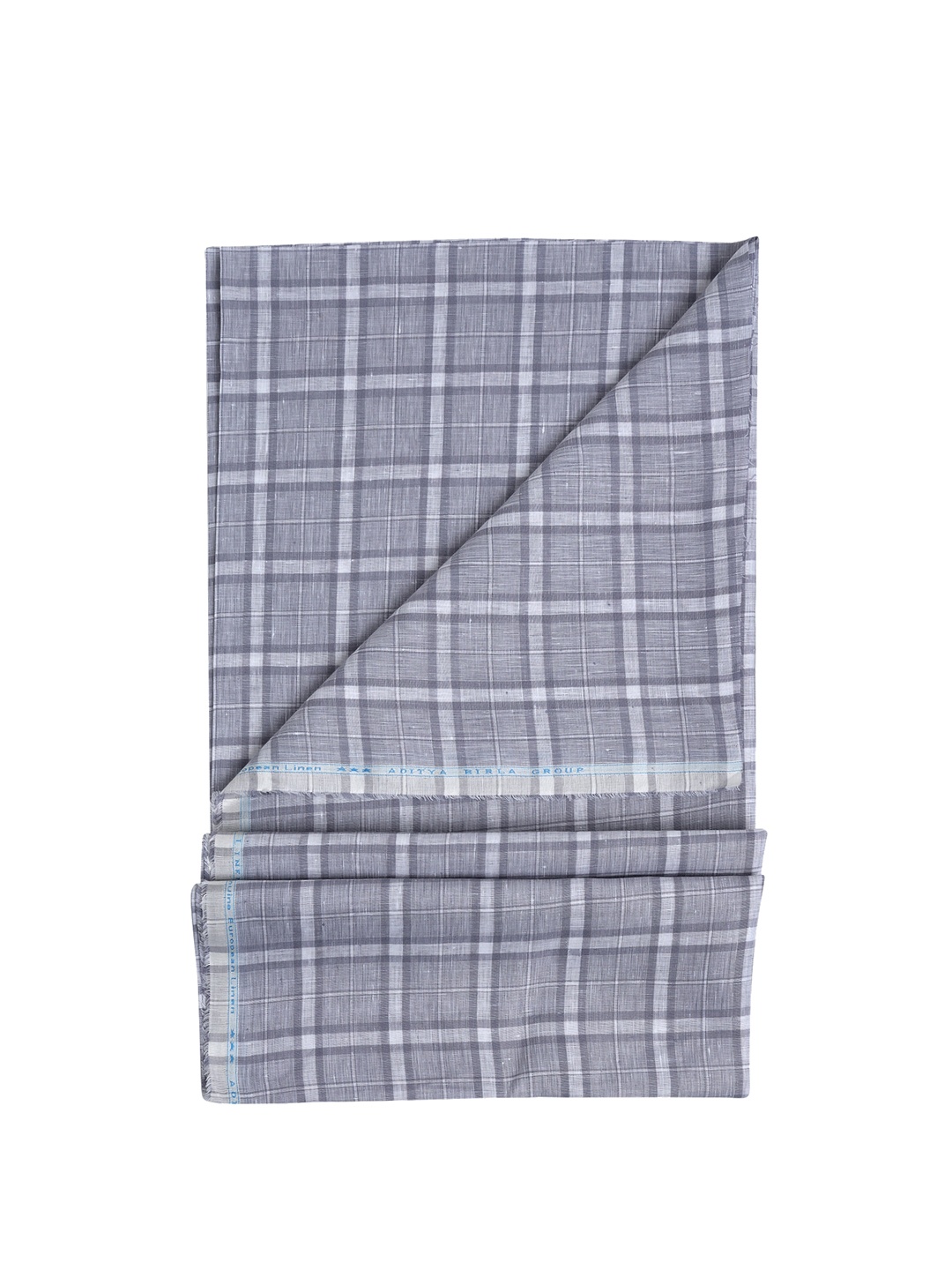 

Linen Club Men Checked Pure Lenin Shirt Clothing Fabric, Grey