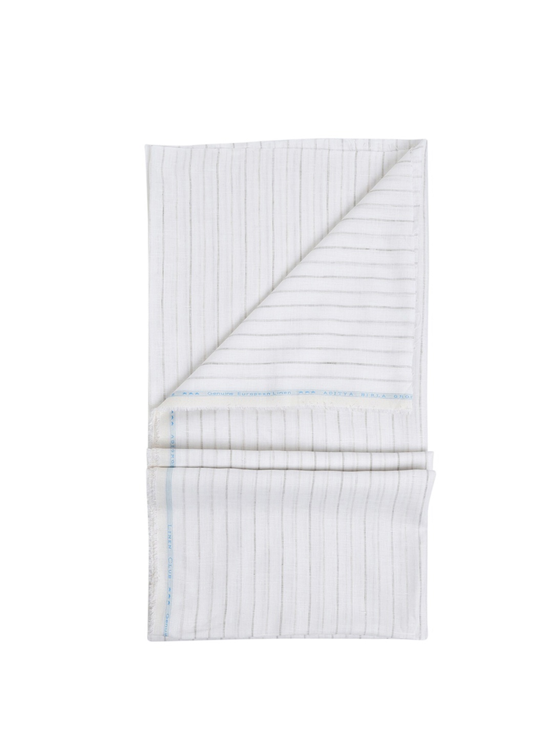 

Linen Club Men Striped Pure Linen Shirt Fabric, Beige