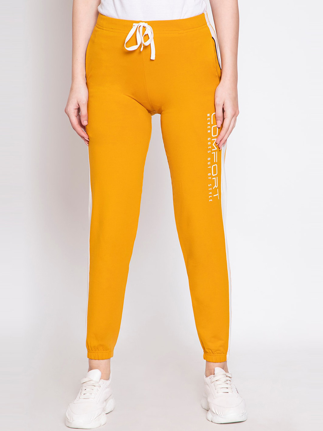 

FEMEA Women Slim-Fit Joggers, Yellow