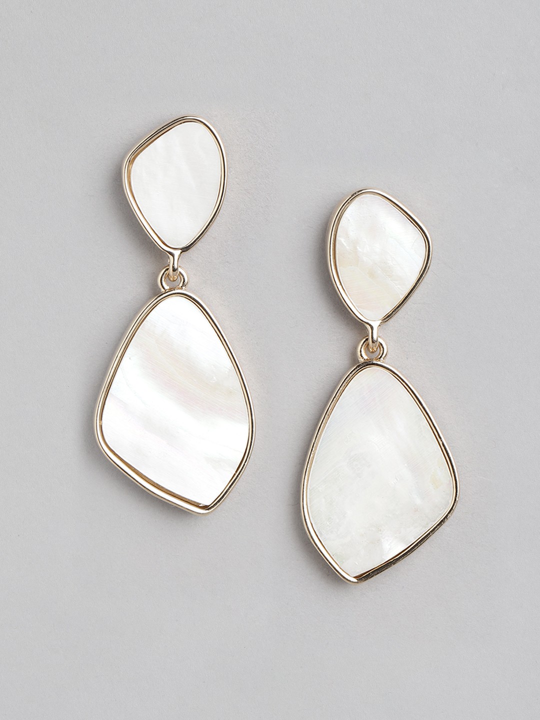 

Forever Gold-Plated Geometric Drop Earrings, White