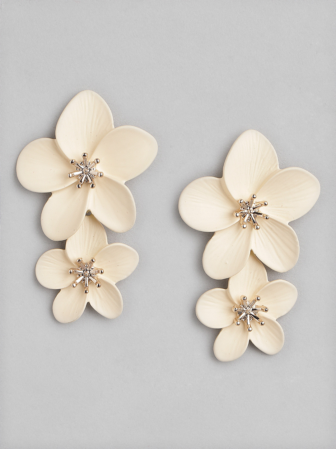 

Forever New Gold-Plated Floral Drop Earrings, White