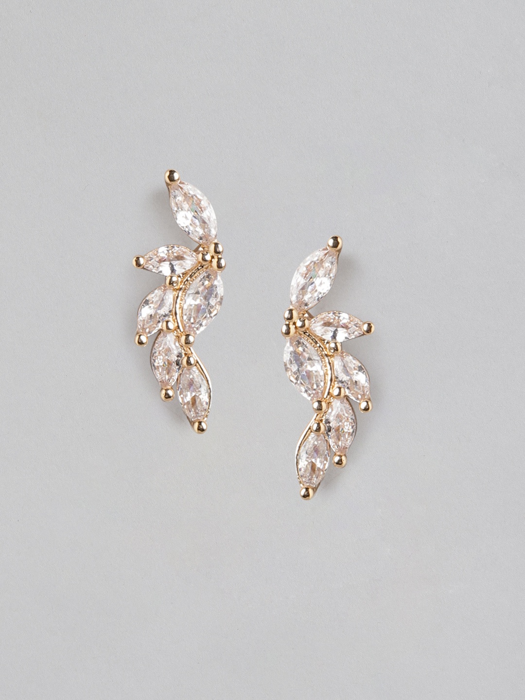 

Forever New Leaf Shaped Studs Earrings, Gold