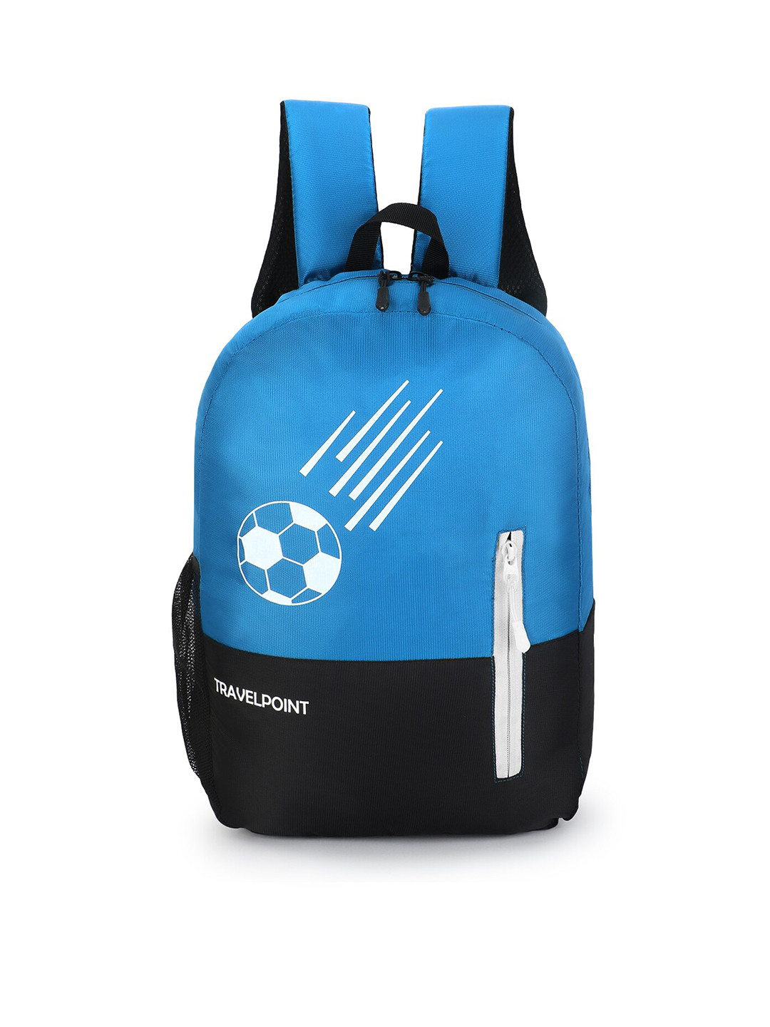 

TRAVEL POINT Printed Lightweight Durable Backpack with Compression Straps, Black