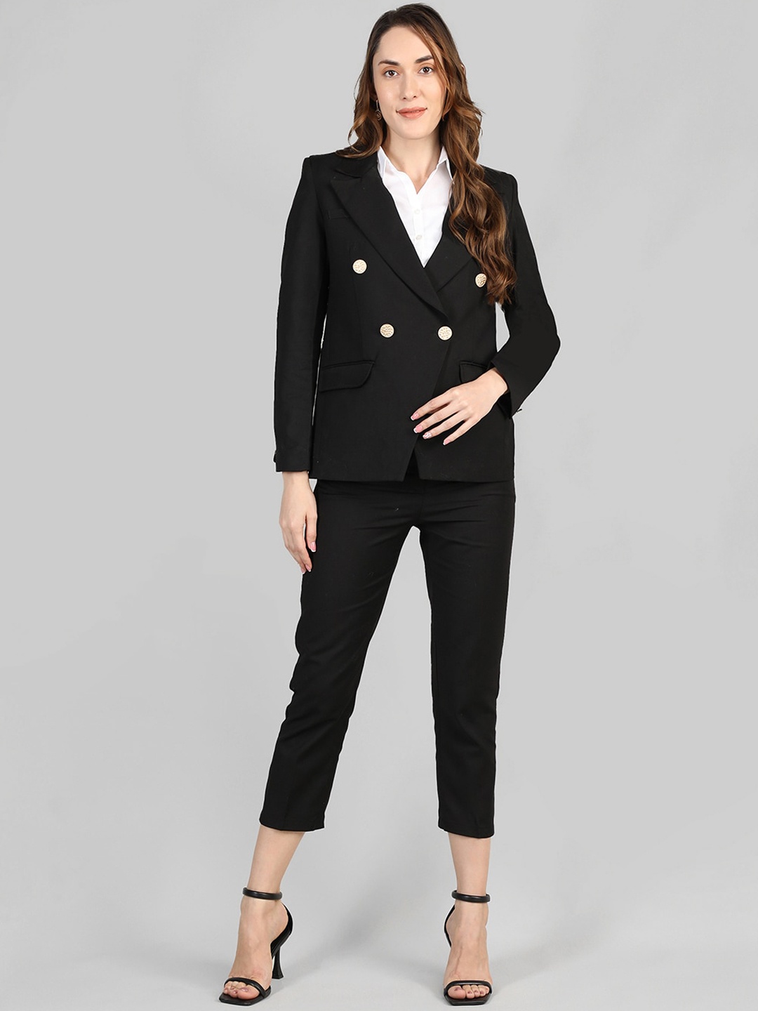 

Dlanxa Women Double-Breasted 2-Piece Formal Suit, Black