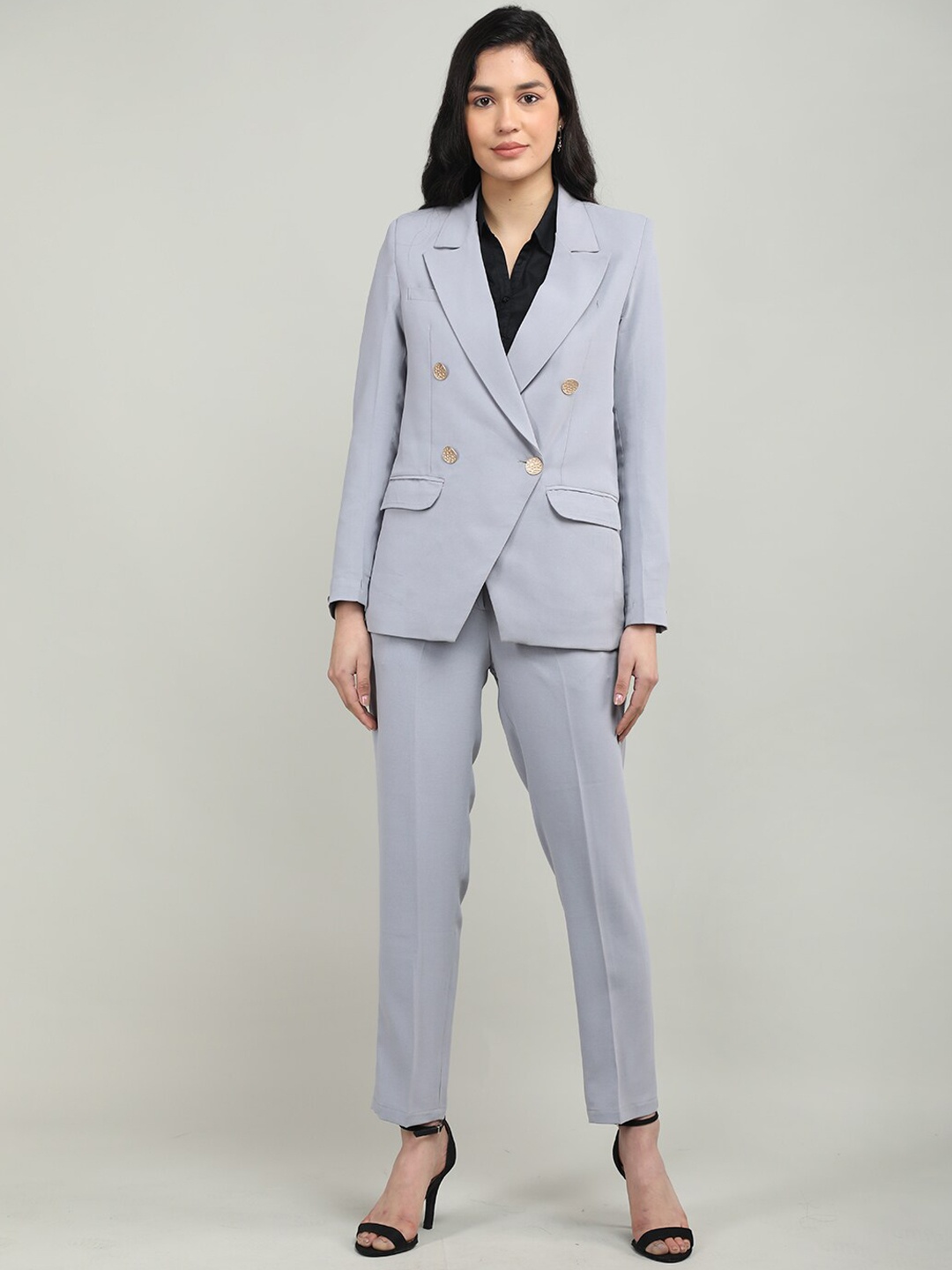 

Dlanxa Two-Piece Double-Breasted Formal Suit, Grey