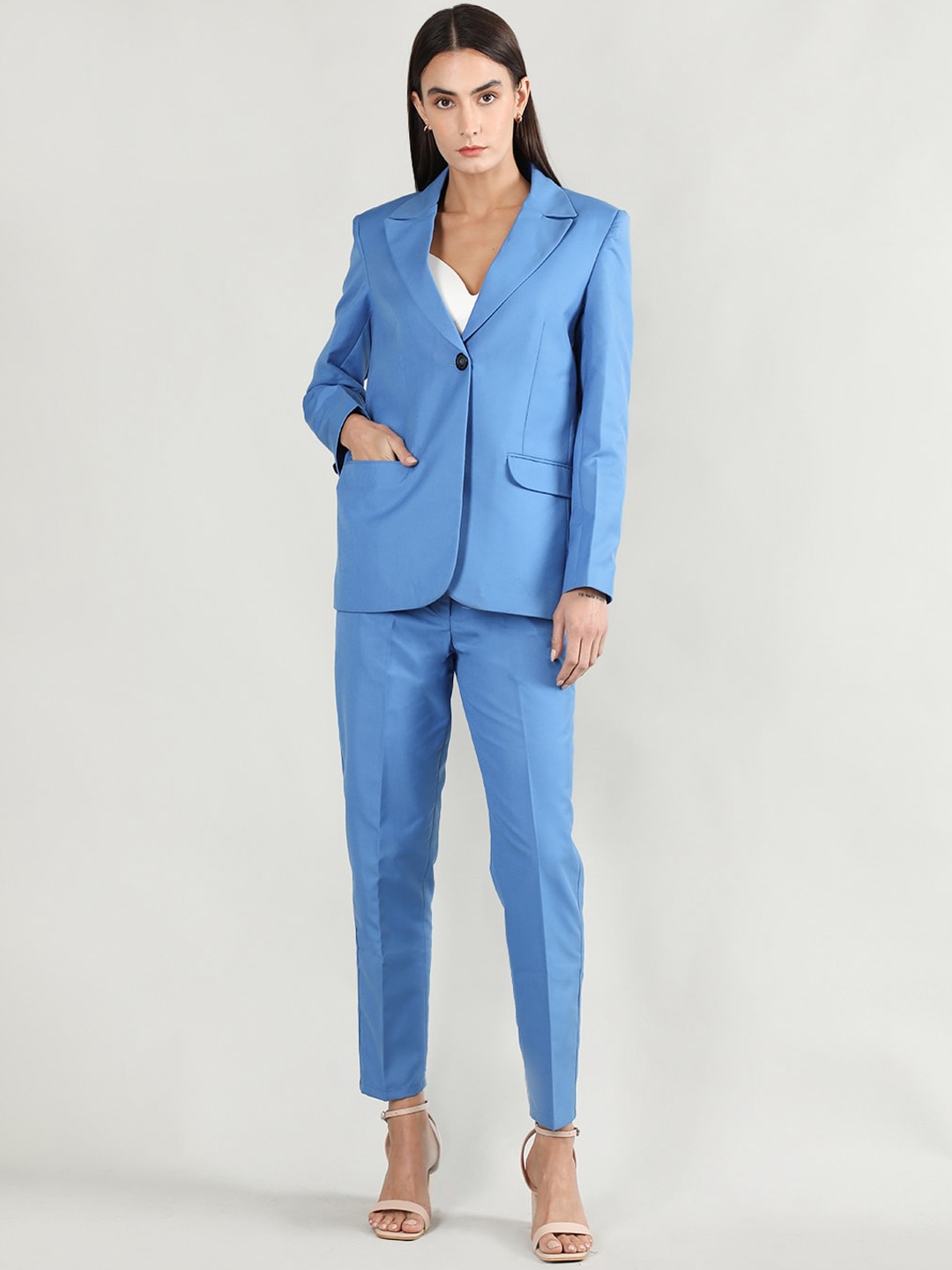 

Dlanxa Women Single-Breasted Two-Piece Formal Suit, Blue