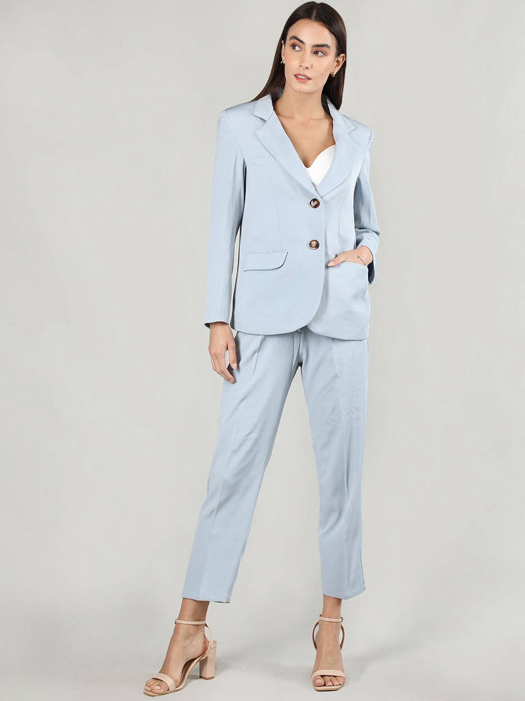 

DLANXA Women Single-Breasted 2-Piece Formal Suit, Blue