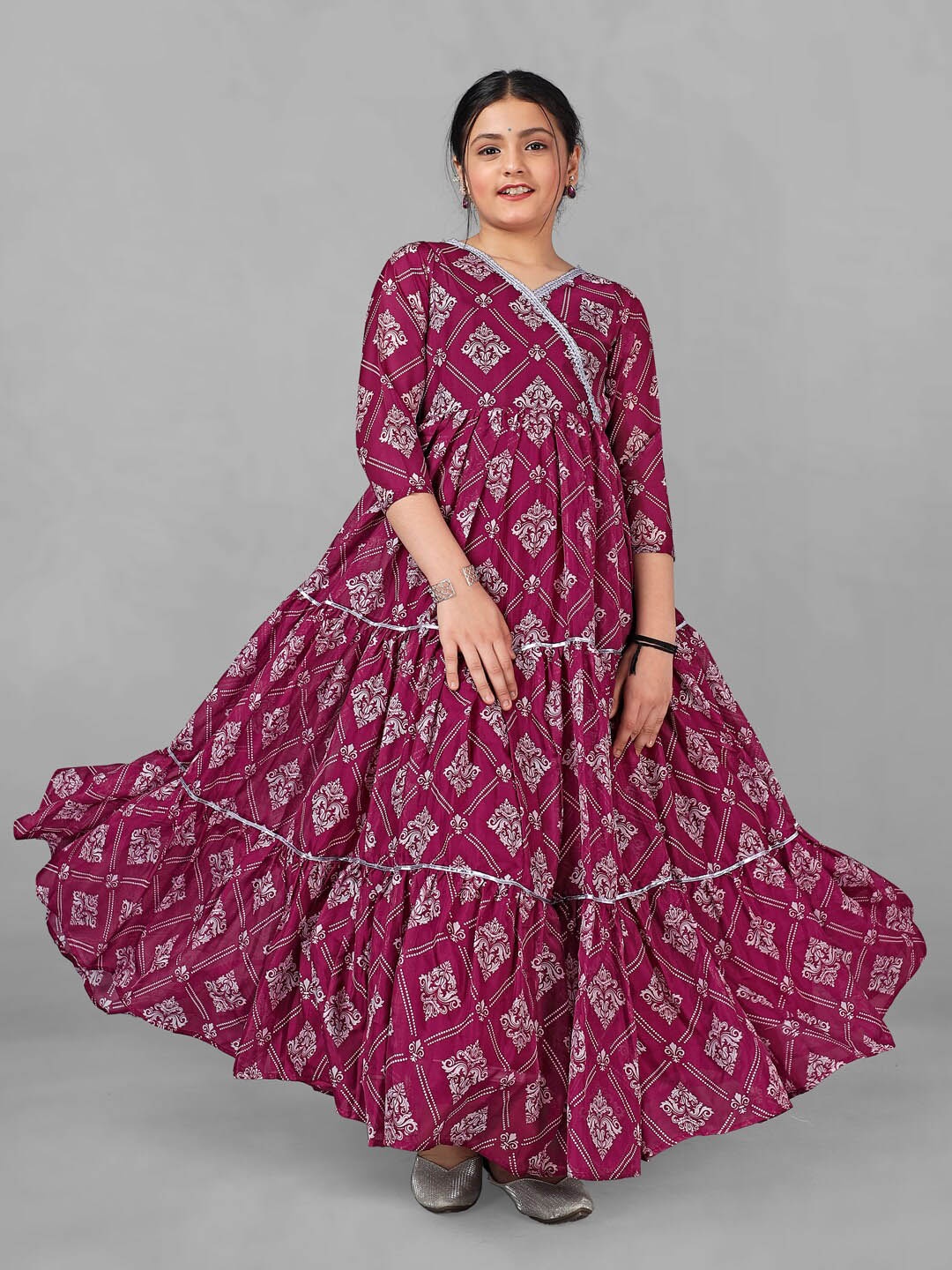 

FASHION DREAM Ethnic Motifs Ethnic Maxi Dress, Maroon