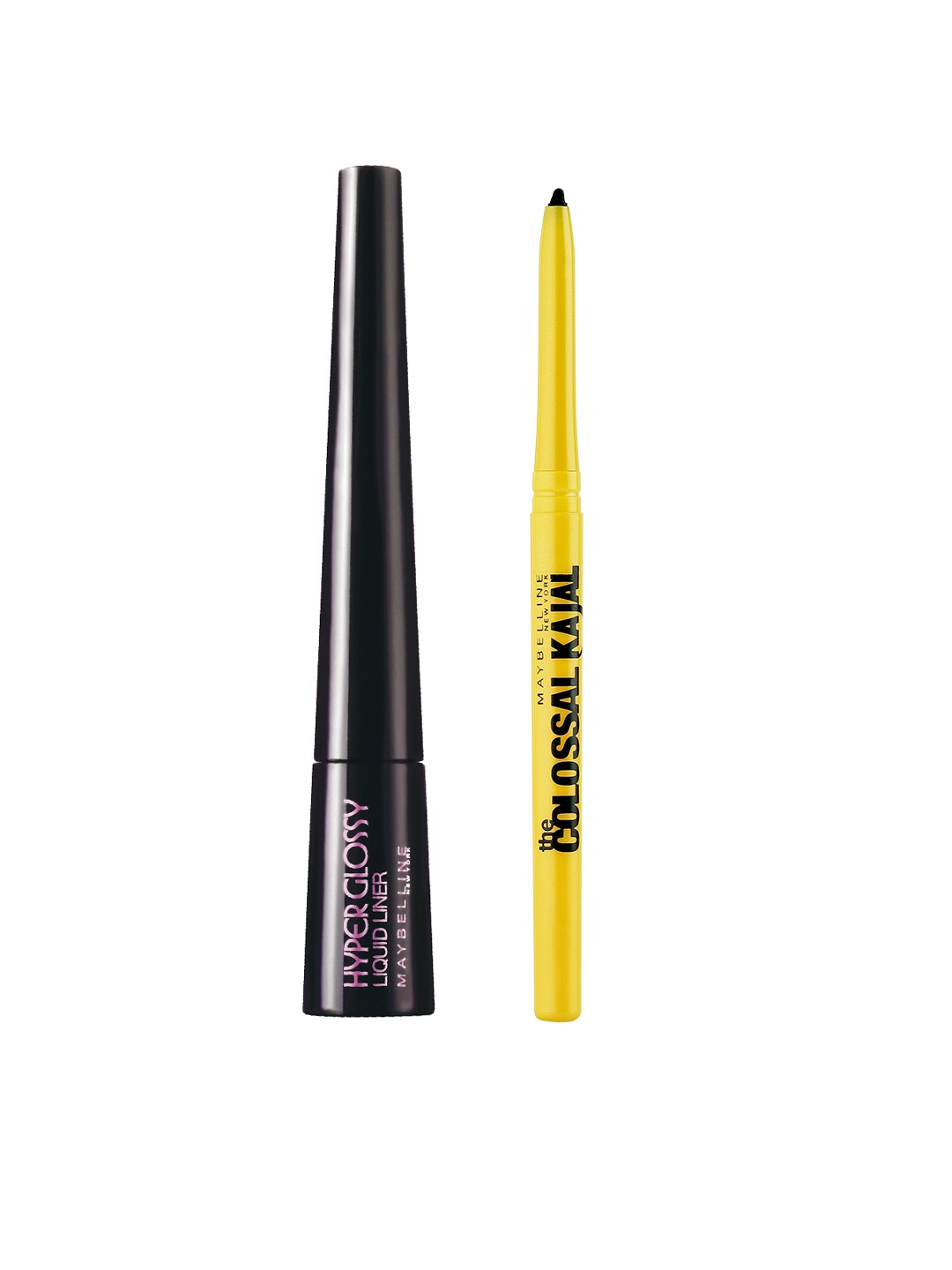 

Maybelline Hyper Glossy Black Liquid Eyeliner + Colossal Kajal