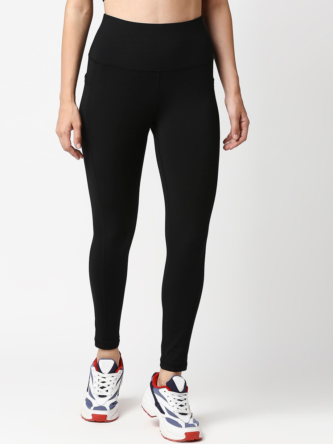 

Soie Women High Waist Ankle Length Quick Dry Sports Tights, Black
