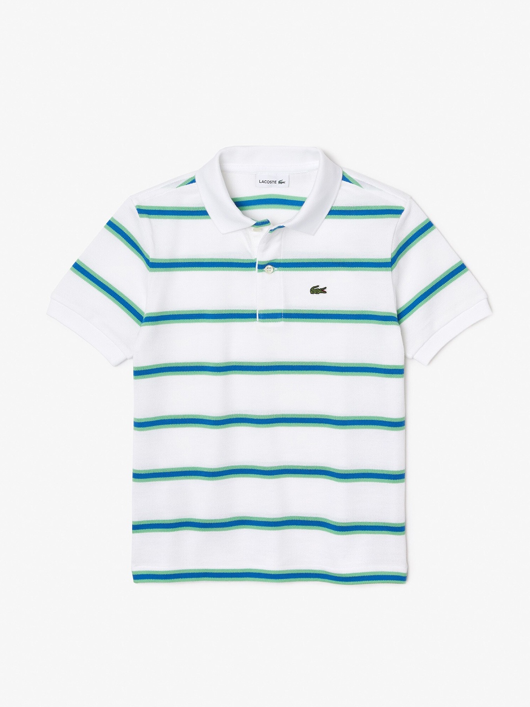 

Lacoste Boys Striped Polo Collar Cotton T-shirt, White