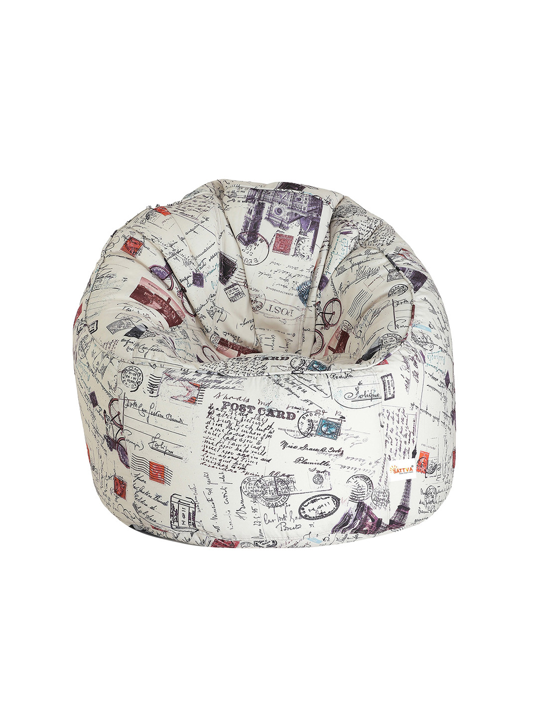 

Sattva White & Black Muddha Stamp Printed Bean Bag Cover
