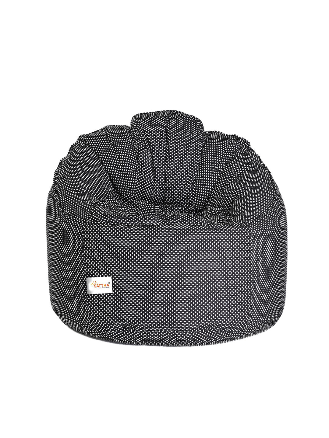 

Sattva Black & White Polka Dot Printed Bean Bag Cover