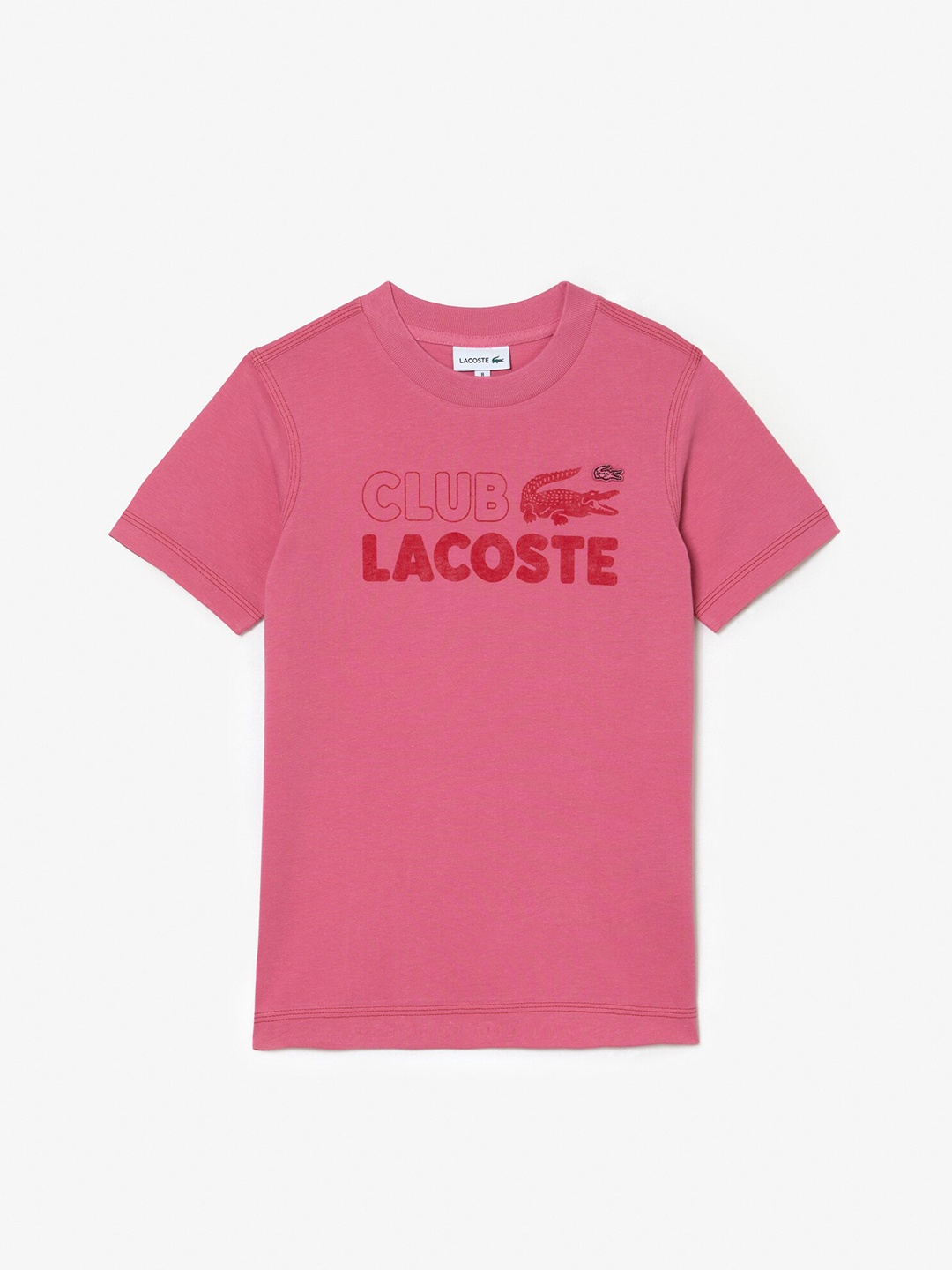 

Lacoste Boys Brand Printed Organic Cotton T-shirt, Pink