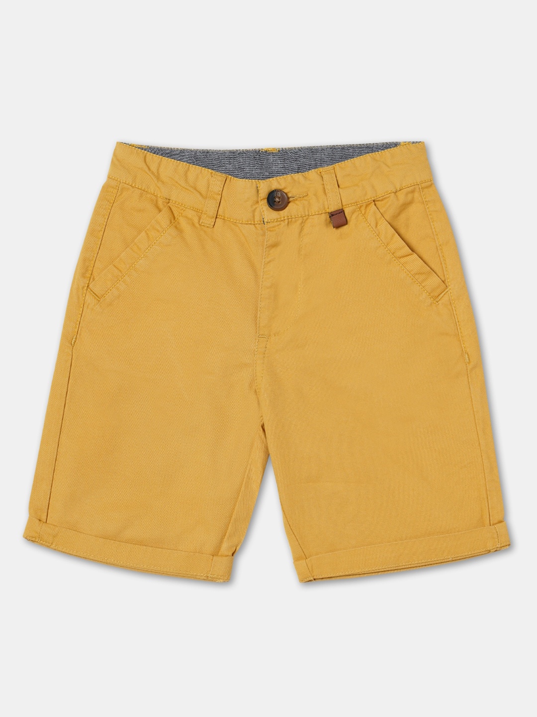 

R&B Boys Regular-Fit Cotton Shorts, Yellow